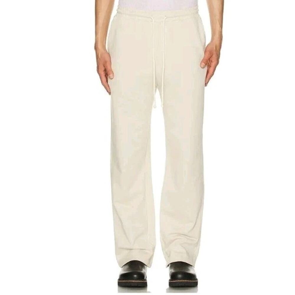 KROST Cotton Track Sweatpants Wide Leg Drawstring Light Beige/Birch Size Medium